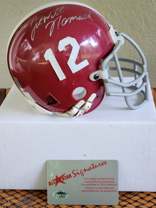 Autographed Joe Namath Mini Helmet